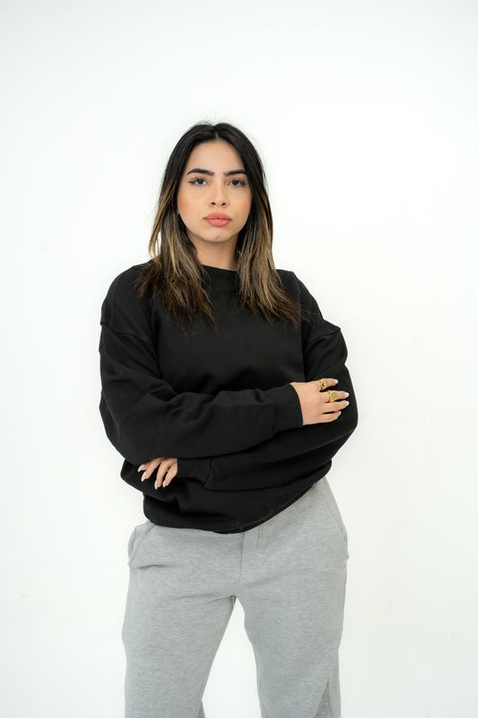 Black - Plain Crewneck